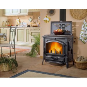 Poêle à bois avec chauffe plat Isotta con cerchi Evo 11,9 kw La Nordica