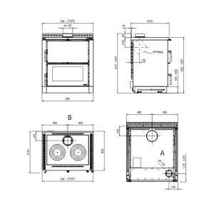 Cuisinière à bois encastrable Verona XXL 7 kw