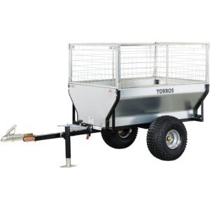 Remorque simple essieu 2 roues 550kg benne galvanisée 1500x960x465 mm Torros
