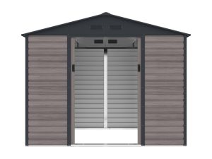 Abri de jardin métal en acier galvanisé effet bois gris 5,40 m² - ADELMO