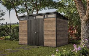 Abri de jardin WALNUT Signature 117 en résine coloris noyer - 7,4 m² - KETER