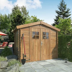 Abri de jardin Klikstrom Mokau bois traité autoclave marron ép.19 mm surface totale 5,3m²