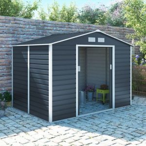 Abri de jardin métal « Vegas » – 5,29 m2 (4,83 m2 au sol) – Gris