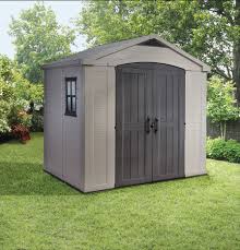 Abri de jardin imitation aspect bois beige « Factor » 4,5 m² – L. 2,56 x P. 1,82 x H. 2,43 m – Keter