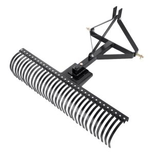 VEVOR Râteau déchaumeur à gazon à 3 points catégorie 1 1525 mm avec accessoires