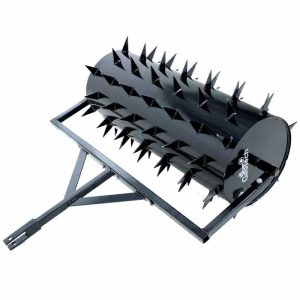 Rouleau compresseur denté 92 cm – aérateur tracté en acier pour tondeuse autoportée