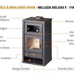 POÊLE À BOIS AVEC FOUR 11KW