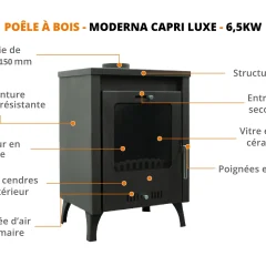 POÊLE À BOIS – MODERNA 6,5KW