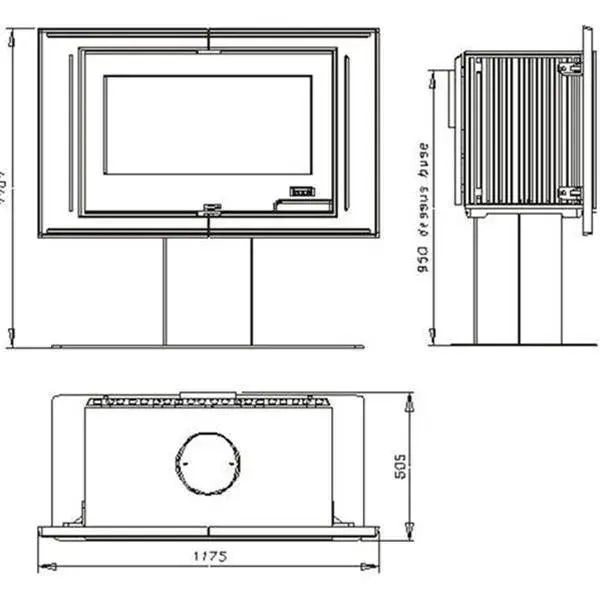 Poêle à bois en fonte GODIN MOURIEZ 14Kw Peint anthracite - Poêle à bois Ma