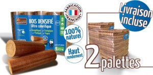 Bûches Calorifiques WOODSTOCK 2 Palettes,Sacs De 5 Bûches