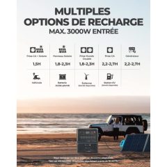 BLUETTI Générateur électrique AC300&B300 batterie supplémentaire,avec 4 panneaux solaires PV120, 3072Wh groupe électrogène solaire