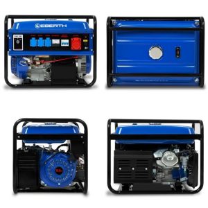 EBERTH 5500 Watt Groupe electrogene Generateur electrique portable moteur à essence 13 CV, 4 temps, 1x400V, 3x230V, 1x12V, 3 phases