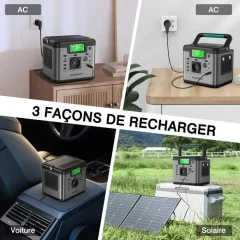 SWAREY S500 PRO Générateur Solaire 220V 518Wh Station D’Énergie avec panneau Solaire Pliable 100W, Version 2023