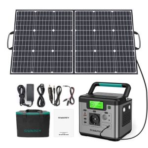 SWAREY S500 PRO Générateur Solaire 220V 518Wh Station D’Énergie avec panneau Solaire Pliable 100W, Version 2023