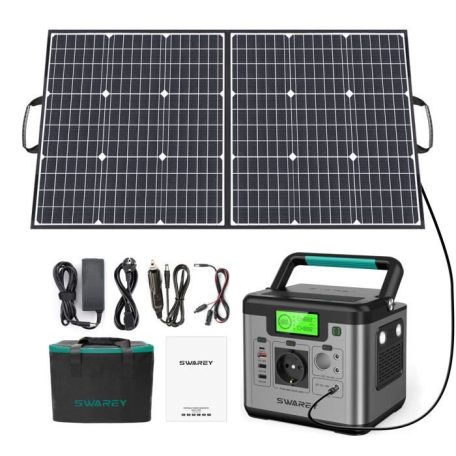 SWAREY S500 PRO Générateur Solaire 220V 518Wh Station D'Énergie avec panneau Solaire Pliable 100W, Version 2023