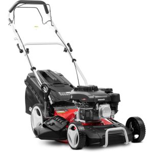Tondeuse à gazon GREENCUT GLM770X – Essence 165cc – 6cv – 4 temps OHV moteur – Automoteur – Double tranchant – Lame acier 460mm – 18 hauteur de coupe réglable – Panier d’une capacité de 55L