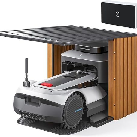 ECOVACS GOAT G1-2000 Tondeuse robotisée avec garage robuste et module de connexion automatique, délimitation sans fil pour les jardins jusqu'à 2000㎡, Évitement d'obstacles AIVI 3D, gestion de 16 zones