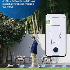 ECOVACS GOAT G1-2000 Tondeuse robotisée avec garage robuste et module de connexion automatique, délimitation sans fil pour les jardins jusqu’à 2000㎡, Évitement d’obstacles AIVI 3D, gestion de 16 zones