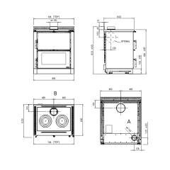 Cuisinière à bois encastrable Verona XXL 7 kw