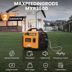 MaXpeedingrods 3300W Groupe électrogène inverter à essence 4 temps avec prises USB et 230 V générateur silencieux léger secours pour les caravanes de garage camping