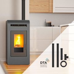 Pack Poêle à granulés canalisable Cayenne + Kit de raccordement sortie arrière 16 kw