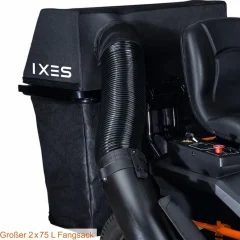 IX-ERT-920E Tracteur à gazon sans fil 92 cm, Largeur de coupe avec panier d’accrochage
