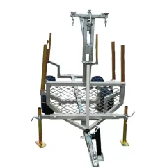 Remorque forestière double essieux 4 roues 1400kg 1800-2650x1300x1000mm avec grue de levage Torros