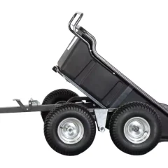 Remorque double essieux 550kg benne en plastique PE basculante 1600x826x475 mm Torros
