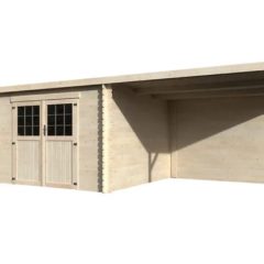 Abri de jardin bois auvent toit plat 18m² Eden Décor et Jardin