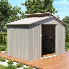 Abri de jardin métal « Nebraska » – 5,29 m2 (4,83 m2 au sol) – Beige