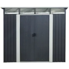 Abri de jardin métal 6,67m² Skylight anthracite + kit d’ancrage X-METAL
