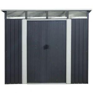 Abri de jardin métal 6,67m² Skylight anthracite + kit d’ancrage X-METAL