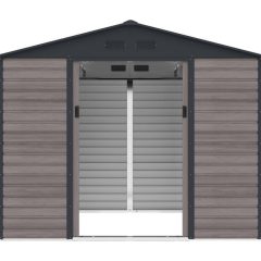 Abri de jardin métal en acier galvanisé effet bois gris 5,40 m² – ADELMO
