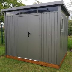 Abri de jardin en acier galvanisé Kosto 6,76m² + kit d’ancrage – X-Métal
