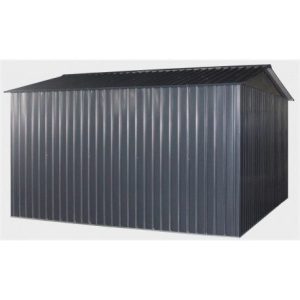 Abri de jardin métal 13m² FIRST anthracite + kit d’ancrage X-METAL