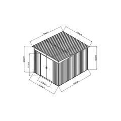 Abri de jardin métal 6,67m² Skylight anthracite + kit d’ancrage X-METAL