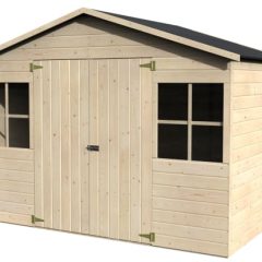 ABRI DE JARDIN BOIS LOPUM – 4,86 m² – Ep : 12 mm – 2,70×1,80 – couleur naturel – Décor et Jardin