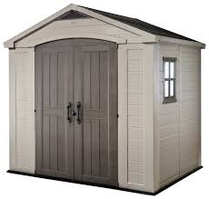 Abri de jardin imitation aspect bois beige « Factor » 4,5 m² – L. 2,56 x P. 1,82 x H. 2,43 m – Keter